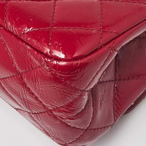 Chanel Dark Pink 2.55 Reissue Quilted Patent Leather 227 Jumbo Flap Bag - Picture 12 of 12